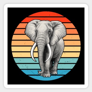 African Elephant Vintage Sunset Magnet